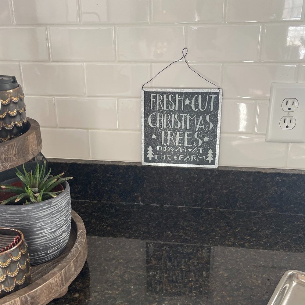 Metal Fresh Cut Christmas Trees Sign